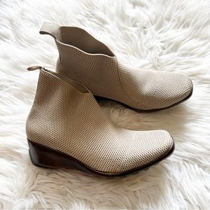 CHARLESTON SHOE CO. Cream Ankle Boots